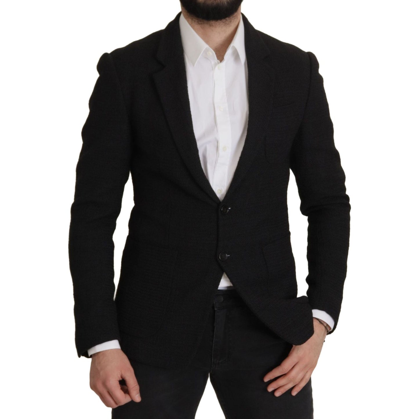Dolce & Gabbana Elegant Single Breasted Wool Blazer Dolce & Gabbana Black
