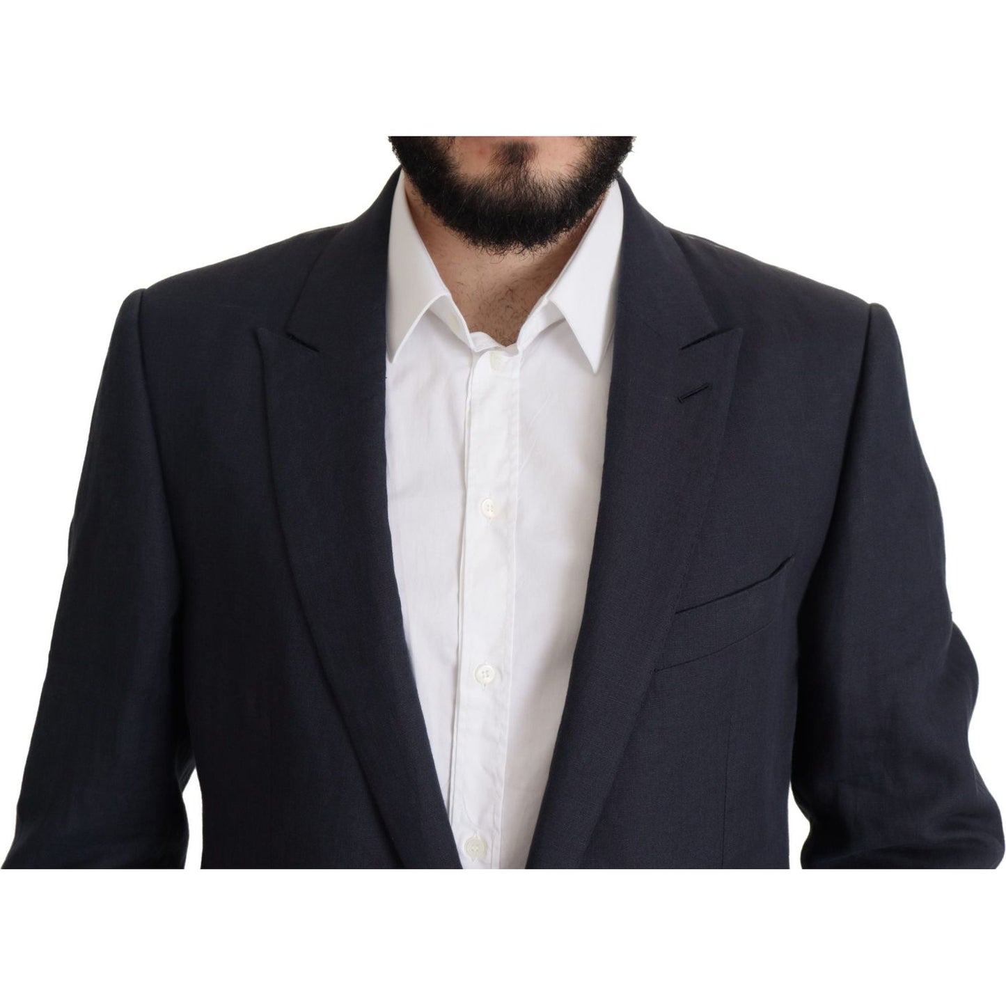 Dolce & Gabbana Elegant Linen Single Breasted Blazer Dolce & Gabbana Dark Slate Gray