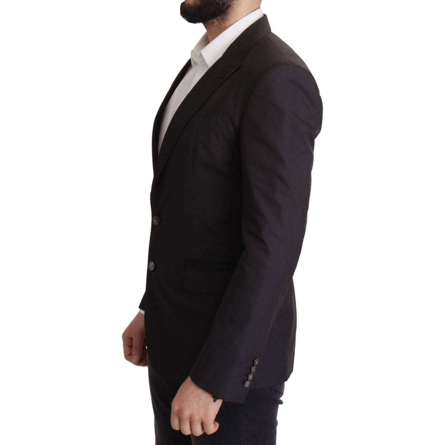 Dolce & Gabbana Elegant Taormina Black Cotton Blazer Dolce & Gabbana Black