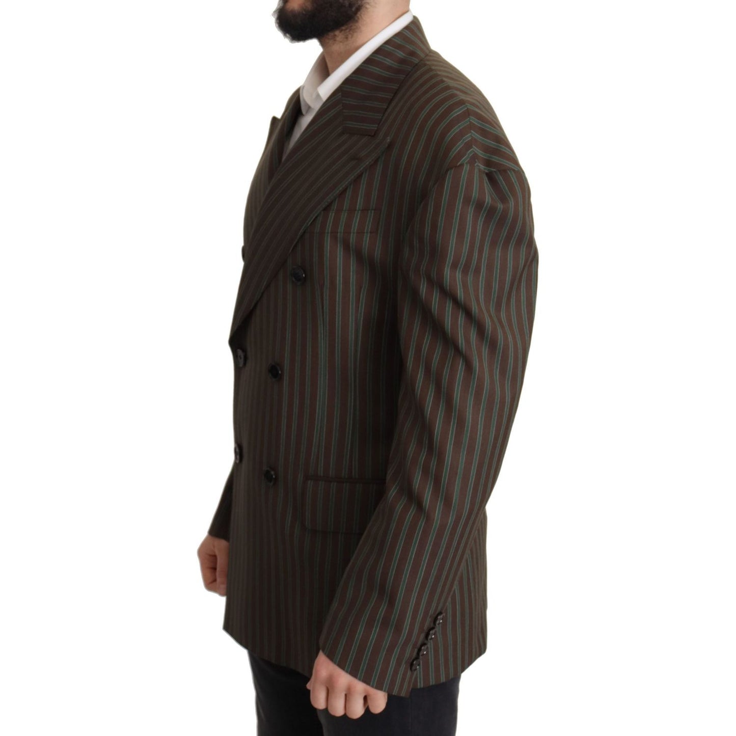 Dolce & Gabbana Multicolor Striped Double Breasted Blazer Dolce & Gabbana Dark Slate Gray