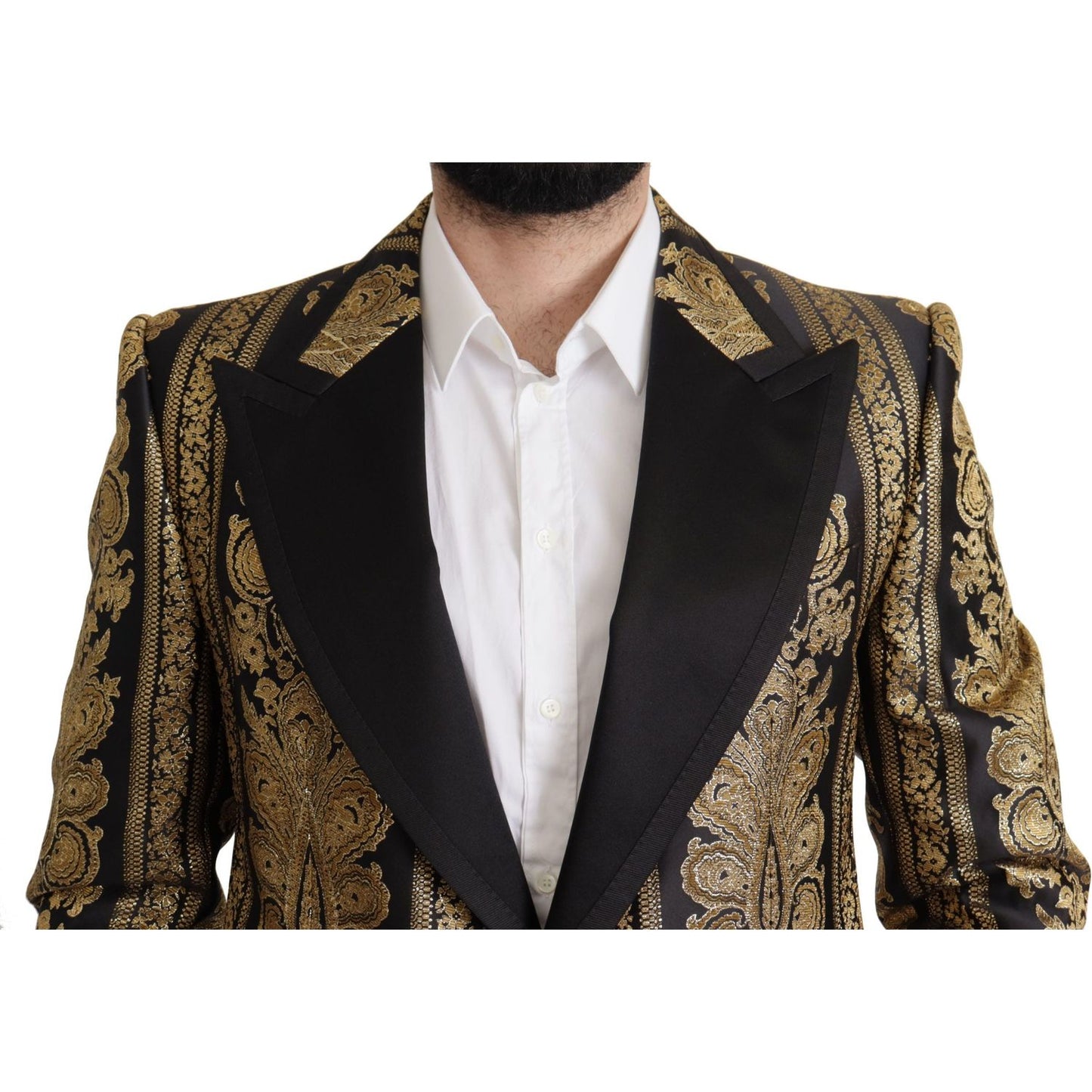 Dolce & Gabbana Elegant Single Breasted Jacquard Blazer Dolce & Gabbana Gray