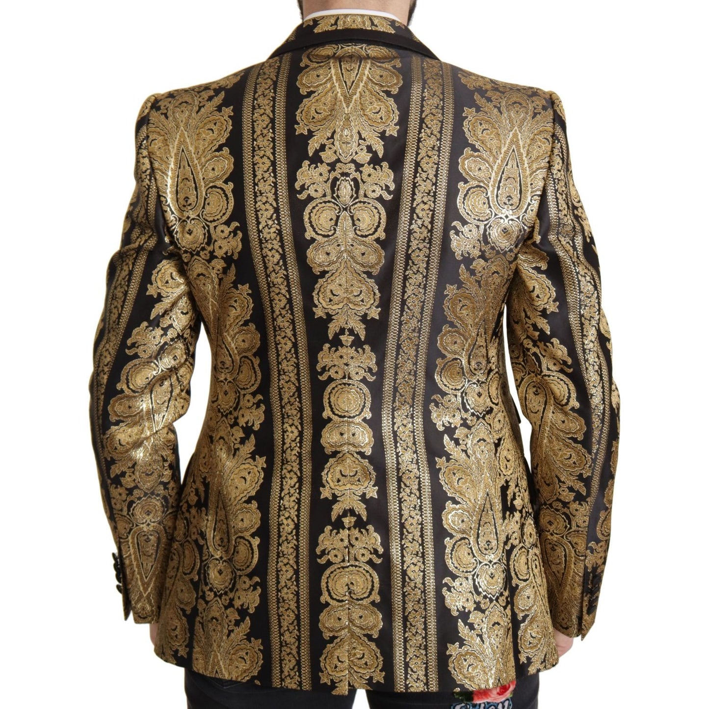 Dolce & Gabbana Elegant Single Breasted Jacquard Blazer Dolce & Gabbana Dark Olive Green