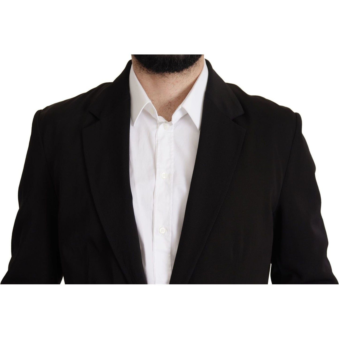 Dolce & Gabbana Elegant Virgin Wool Single Breasted Jacket Dolce & Gabbana Light Gray