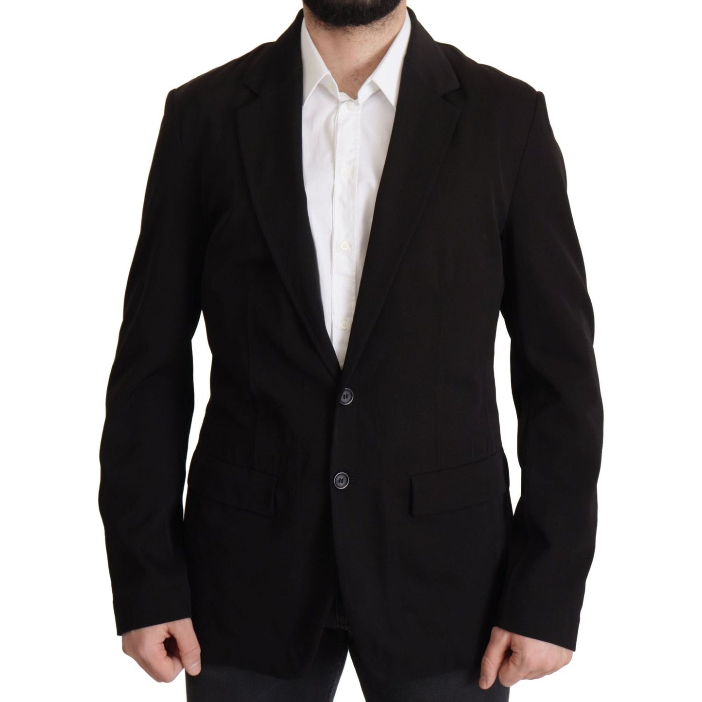 Dolce & Gabbana Elegant Virgin Wool Single Breasted Jacket Dolce & Gabbana Black