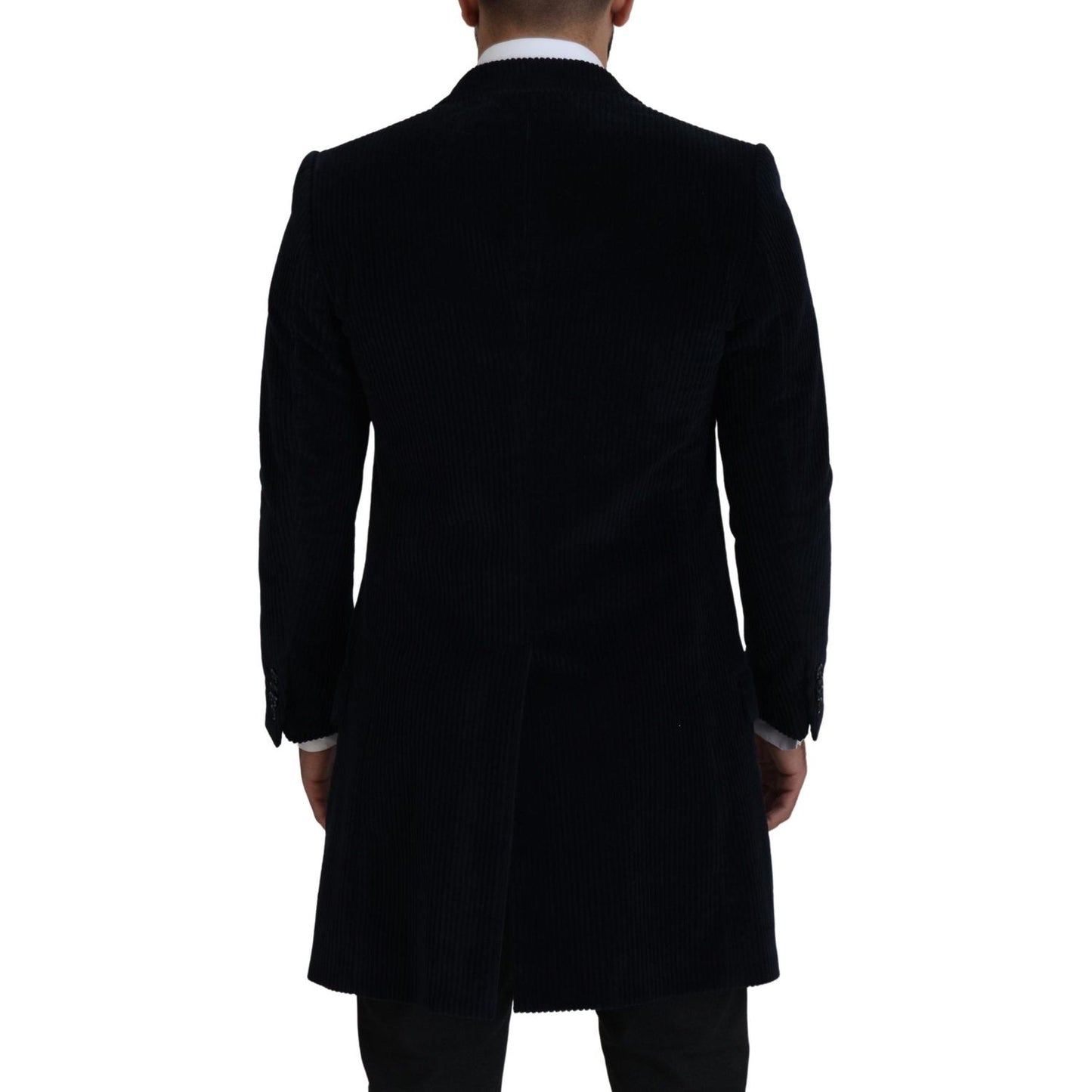 Dolce & Gabbana Elegant Black Cotton Long Cardigan Jacket Dolce & Gabbana Black