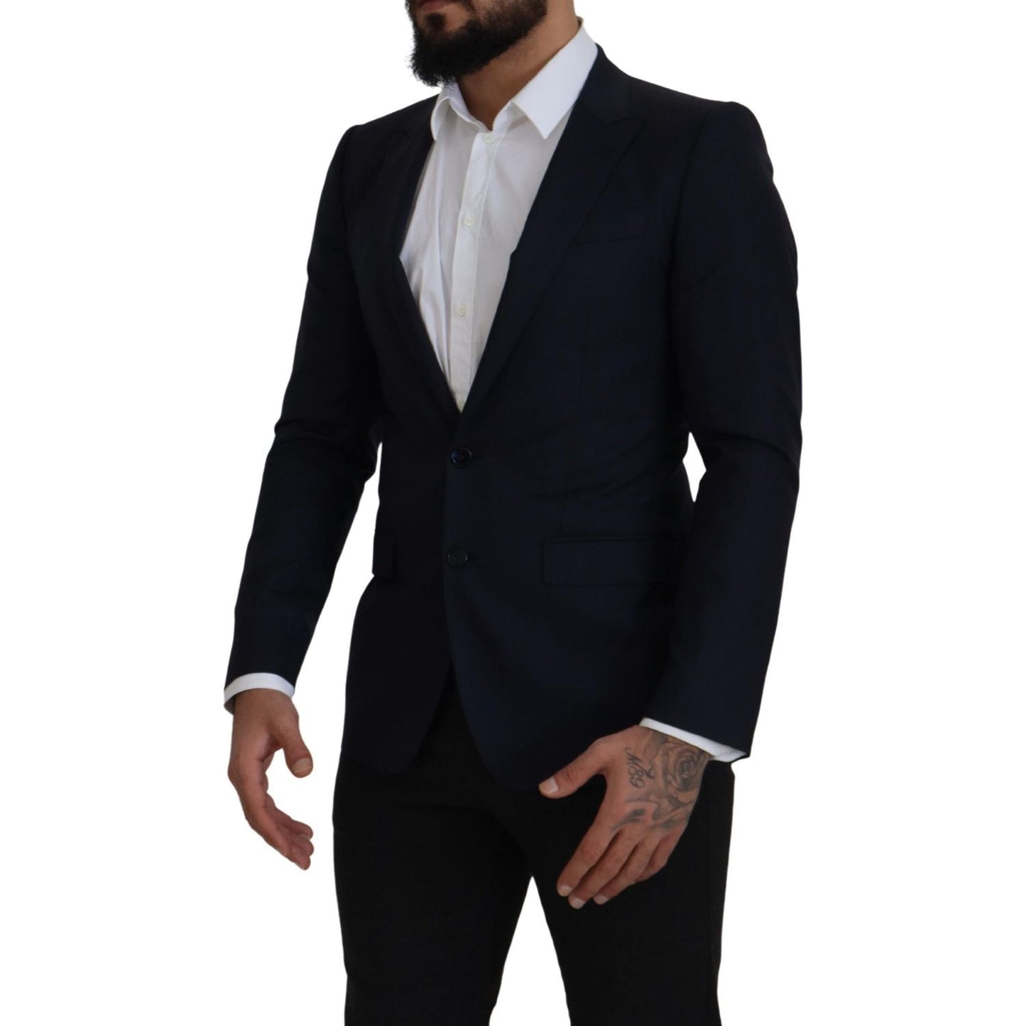 Dolce & Gabbana Elegant Single Breasted Wool Silk Blazer Dolce & Gabbana Black