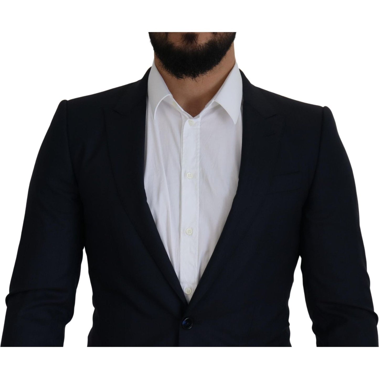 Dolce & Gabbana Elegant Single Breasted Wool Silk Blazer Dolce & Gabbana Gray