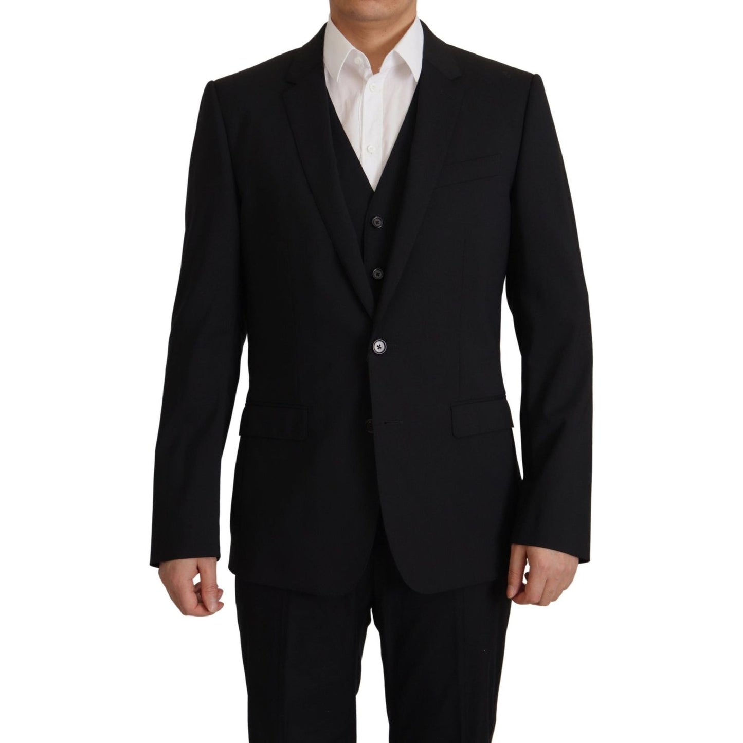 Dolce & Gabbana Elegant Black Martini Blazer and Vest Ensemble Dolce & Gabbana Black