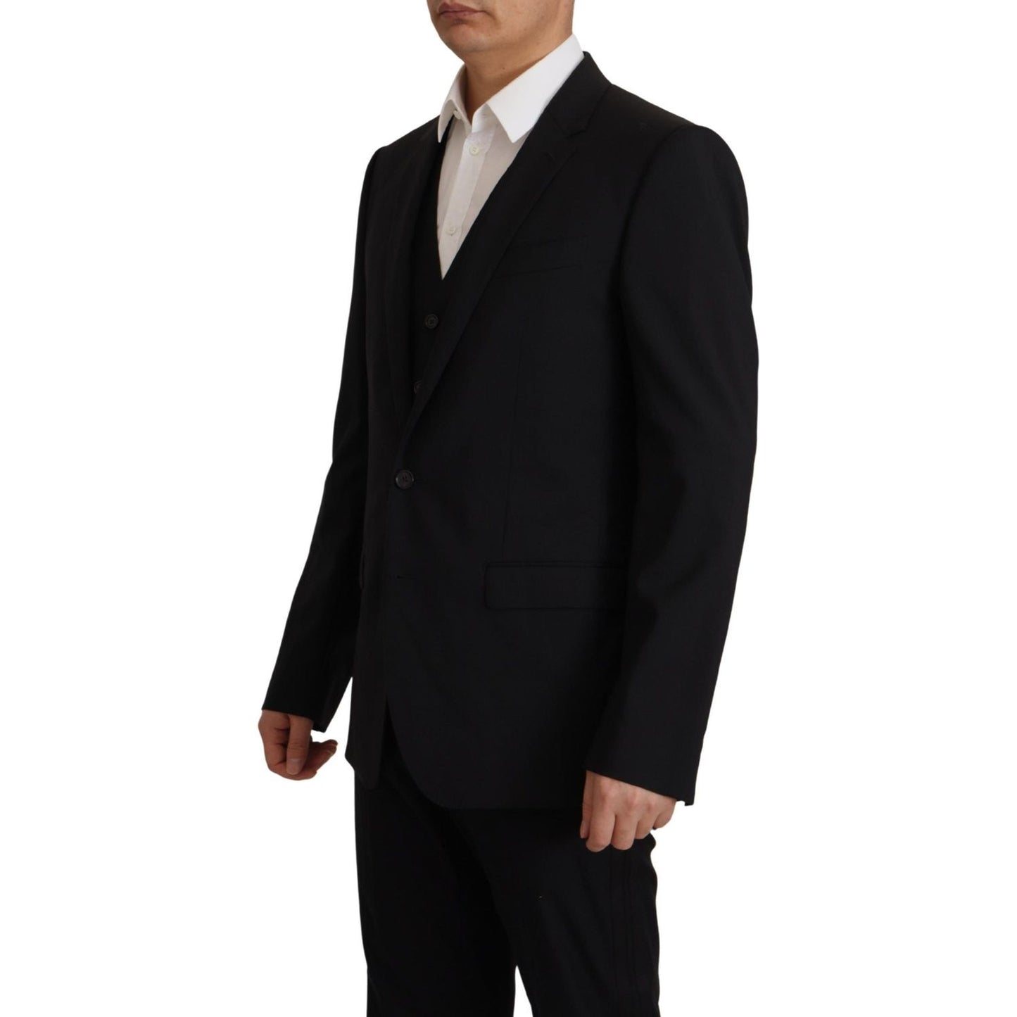 Dolce & Gabbana Elegant Black Martini Blazer and Vest Ensemble Dolce & Gabbana Black