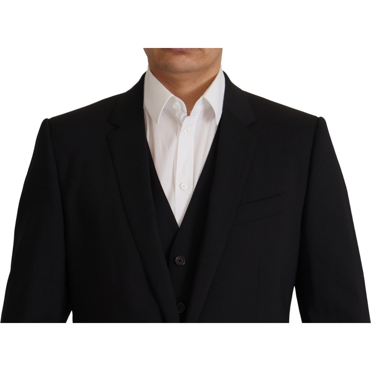Dolce & Gabbana Elegant Black Martini Blazer and Vest Ensemble Dolce & Gabbana Black