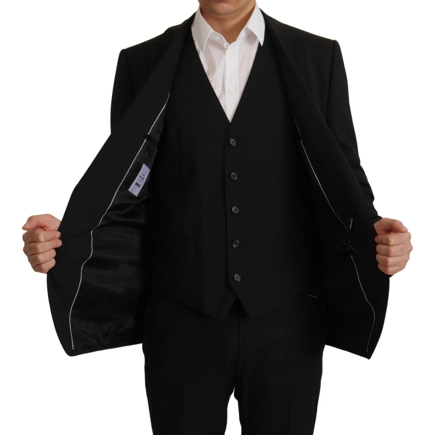 Dolce & Gabbana Elegant Black Martini Blazer and Vest Ensemble Dolce & Gabbana Black