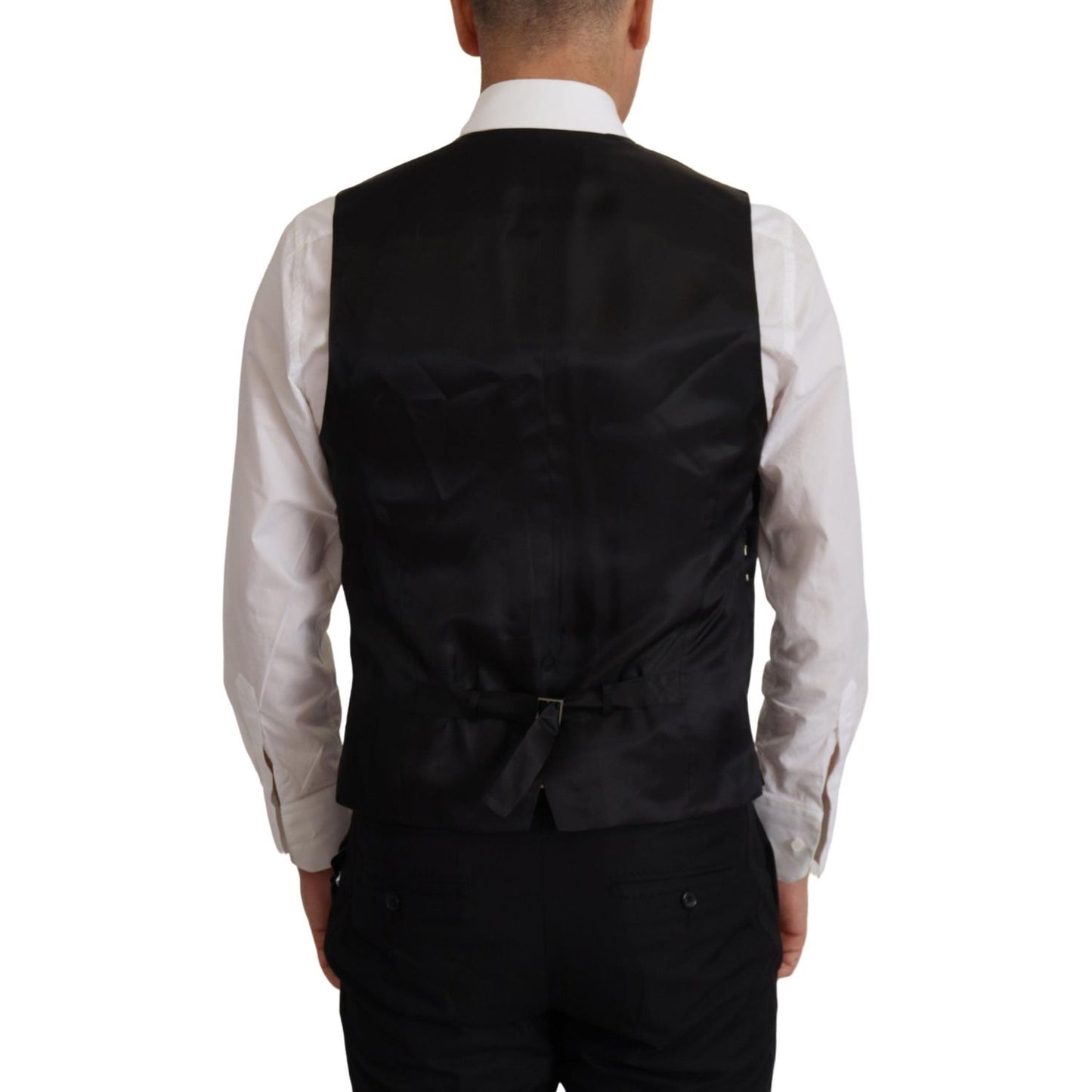 Dolce & Gabbana Elegant Black Martini Blazer and Vest Ensemble Dolce & Gabbana Gray