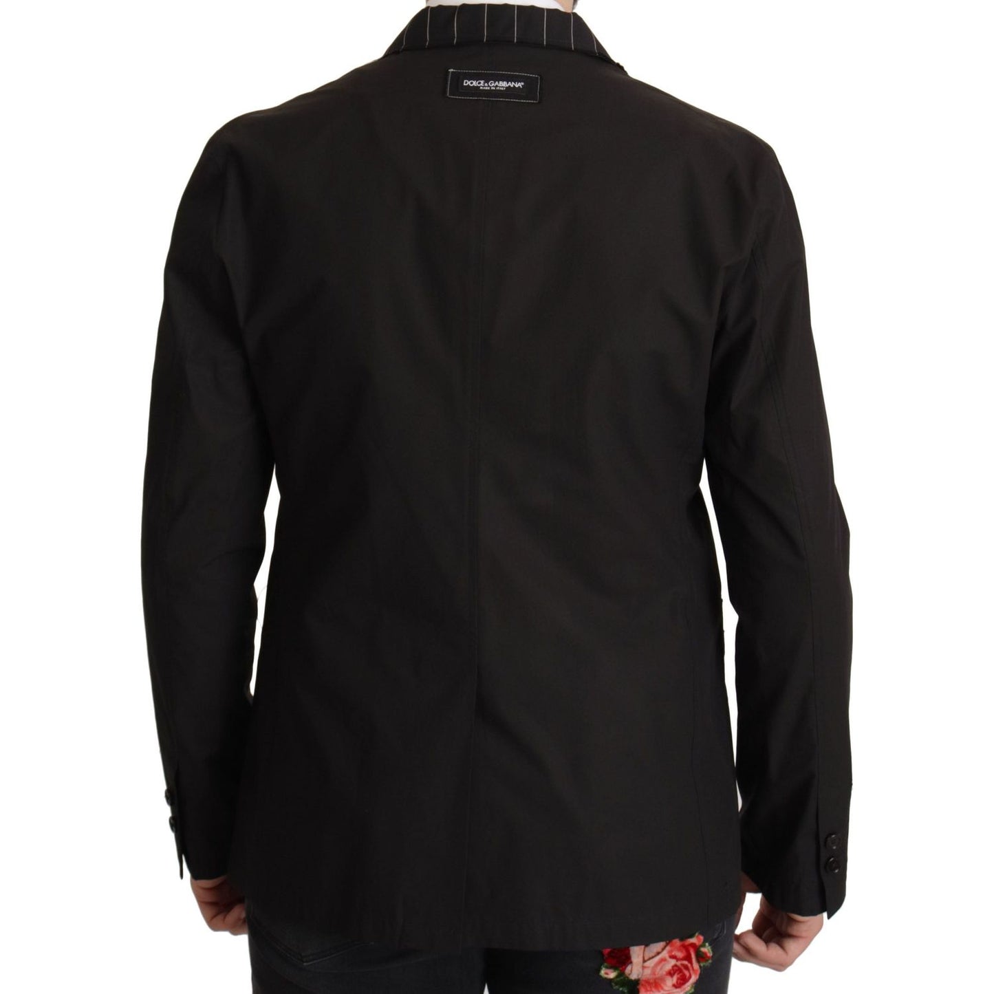 Dolce & Gabbana Elegant Black Cotton-Wool Blend Blazer Jacket Dolce & Gabbana Black