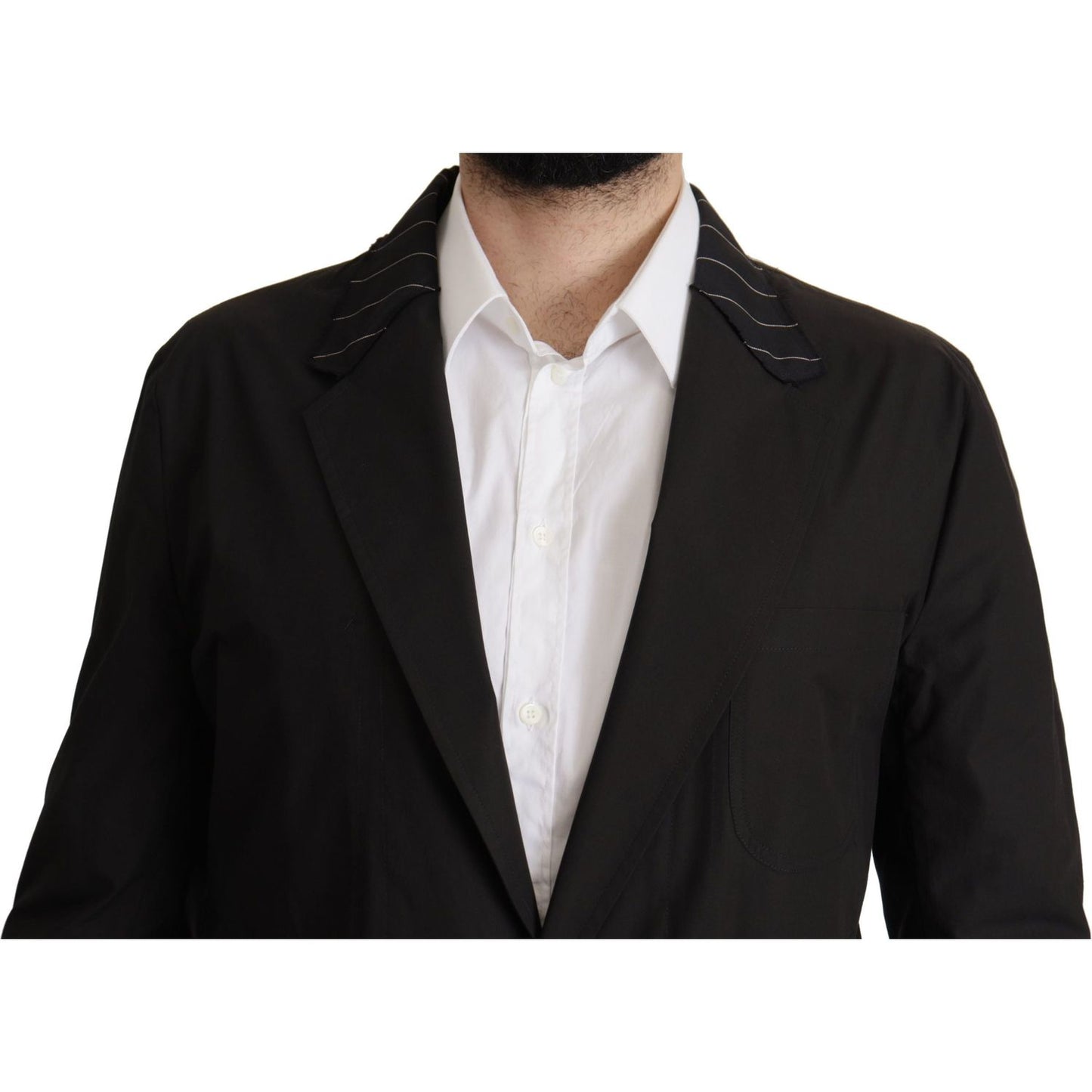 Dolce & Gabbana Elegant Black Cotton-Wool Blend Blazer Jacket Dolce & Gabbana Black
