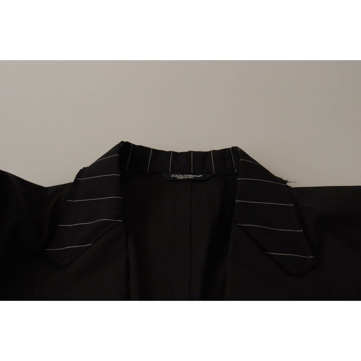 Dolce & Gabbana Elegant Black Cotton-Wool Blend Blazer Jacket Dolce & Gabbana Dark Gray
