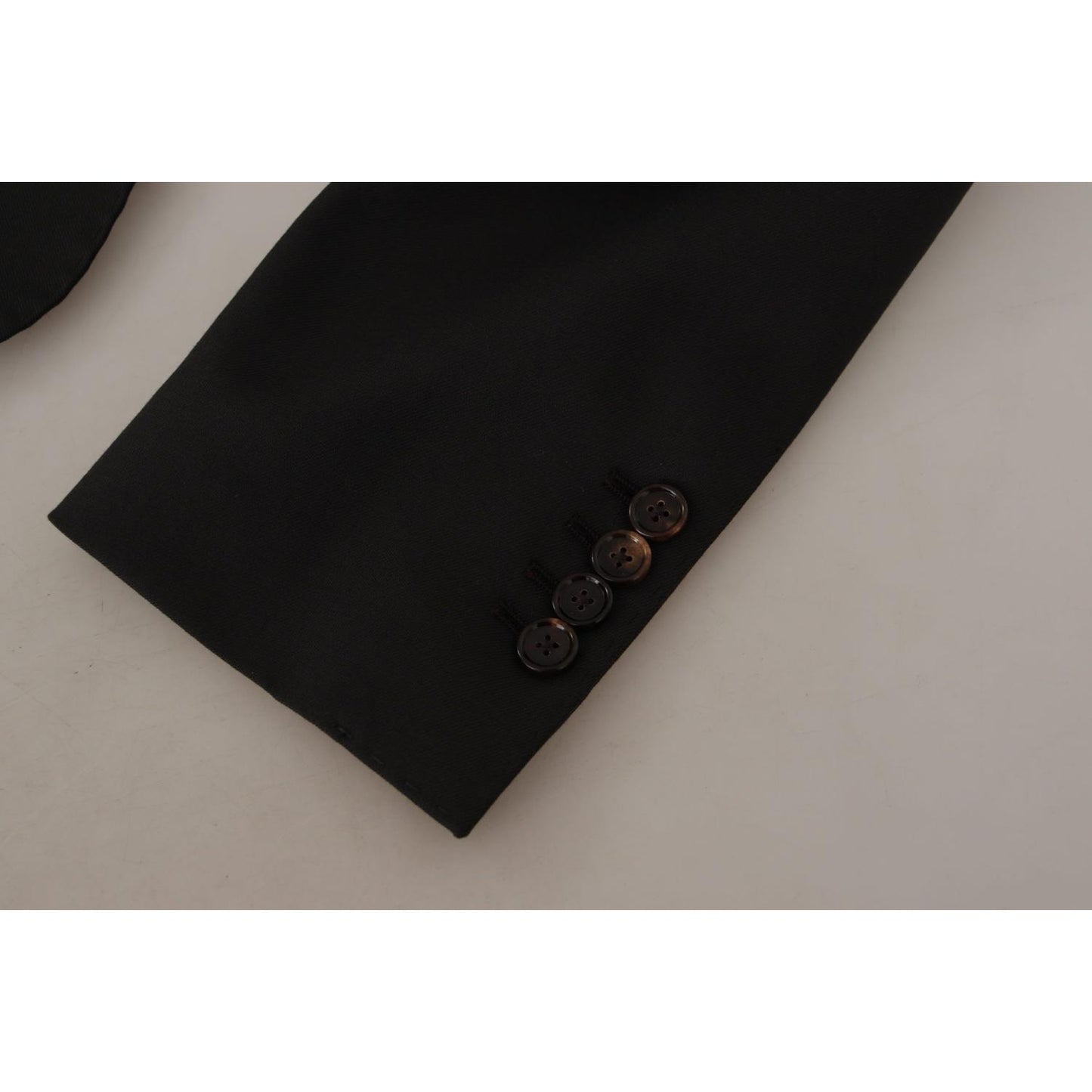 Dolce & Gabbana Elegant Slim Black Wool Blazer Jacket Dolce & Gabbana Rosy Brown