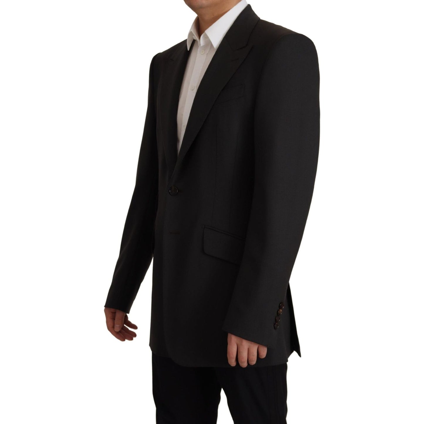 Dolce & Gabbana Elegant Slim Black Wool Blazer Jacket Dolce & Gabbana Black