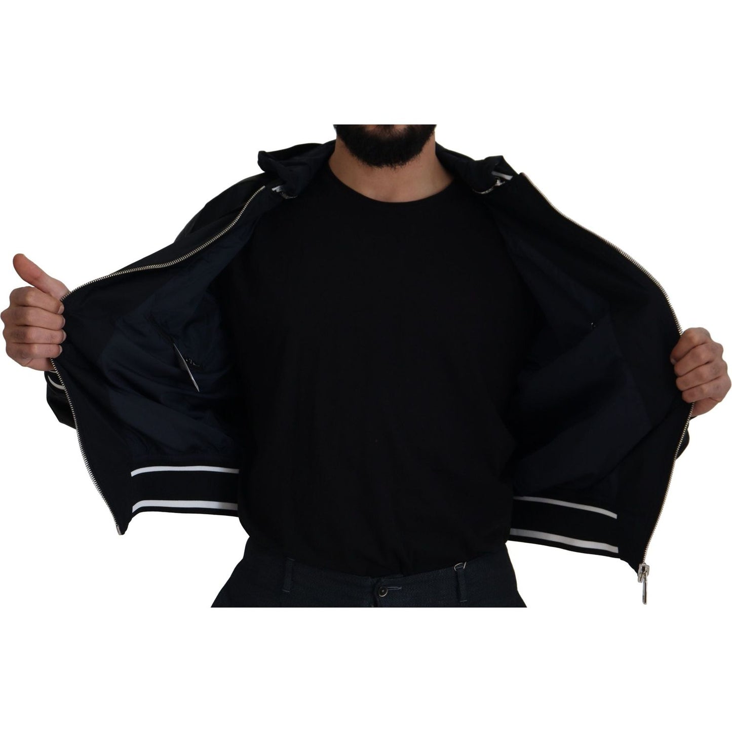 Dolce & Gabbana Elegant Black Bomber Blouson Jacket Dolce & Gabbana Black