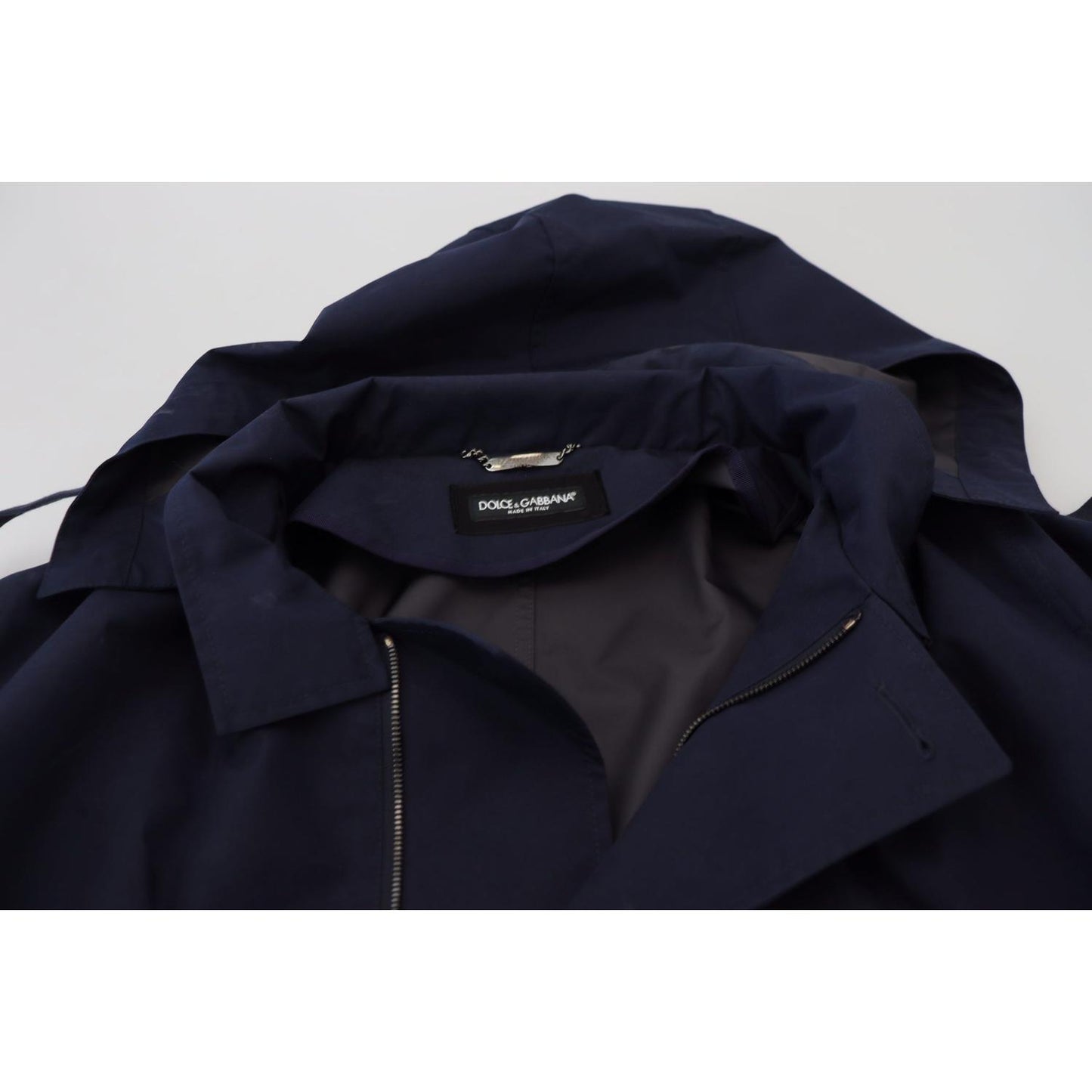 Dolce & Gabbana Elegant Double-Breasted Blue Parka Jacket Dolce & Gabbana Black