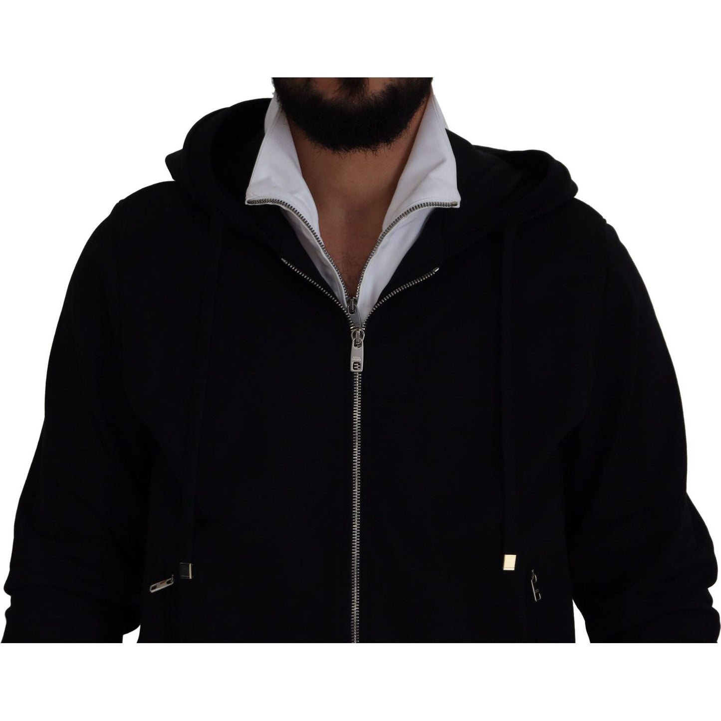 Dolce & Gabbana Elegant Black Bomber Jacket with Hood Dolce & Gabbana Black