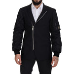 Dolce & Gabbana Black Wool Full Zip Long Sleeves Jacket JKT3360- 50