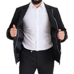 Dolce & Gabbana Black Wool Full Zip Long Sleeves Jacket JKT3360- 50
