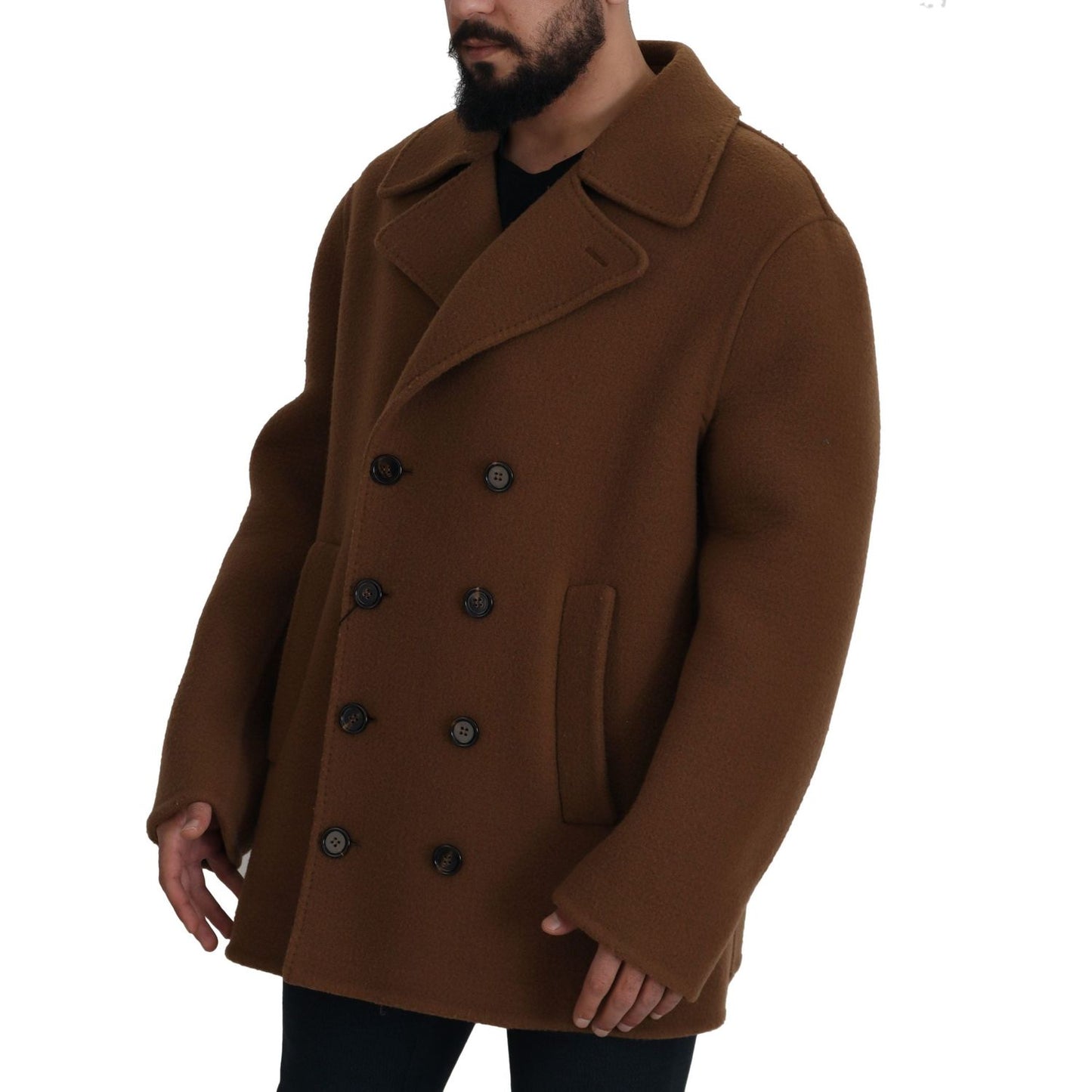 Dolce & Gabbana Elegant Double Breasted Brown Jacket Dolce & Gabbana Dark Slate Gray
