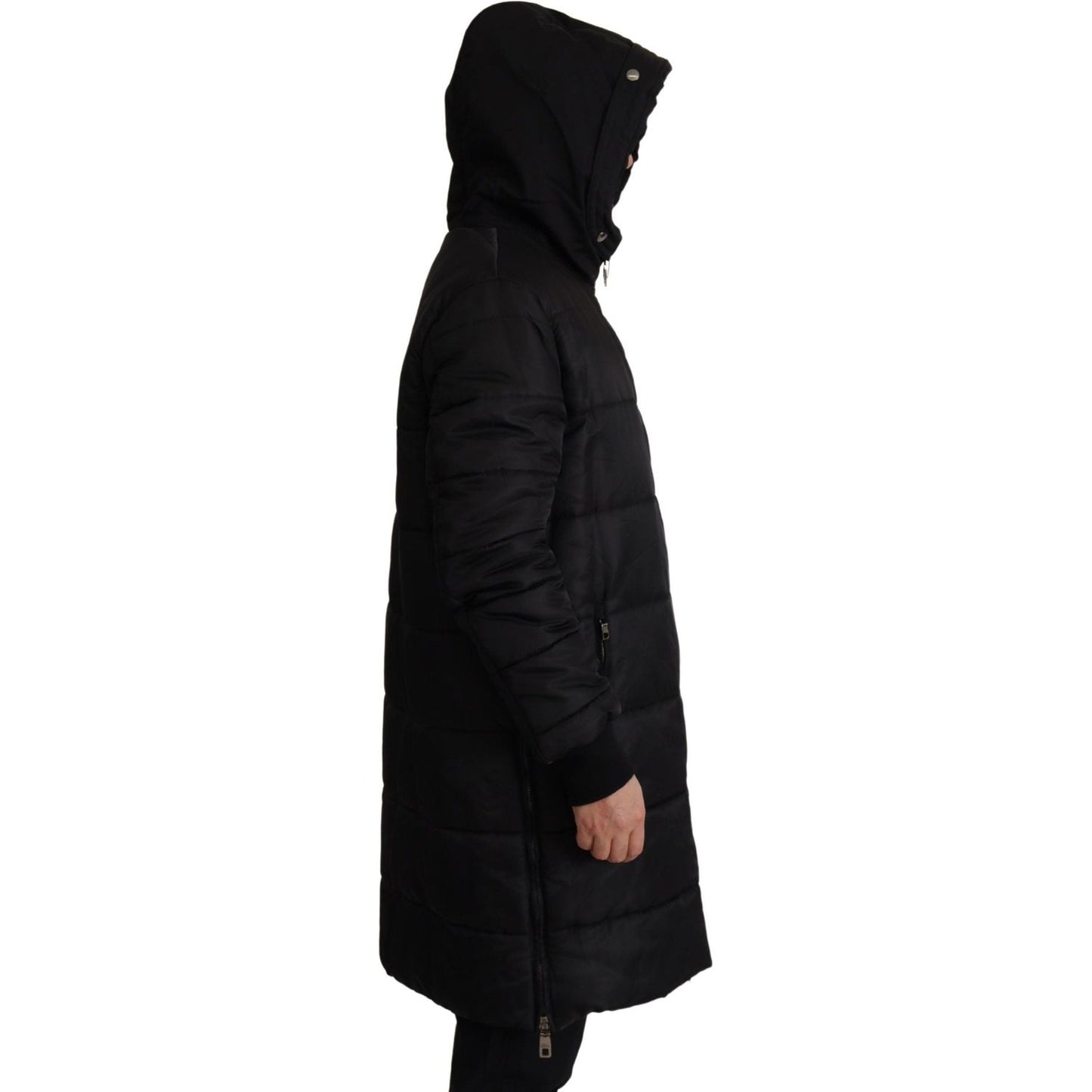 Dolce & Gabbana Elegant Black Hooded Parka Winter Jacket Dolce & Gabbana Black