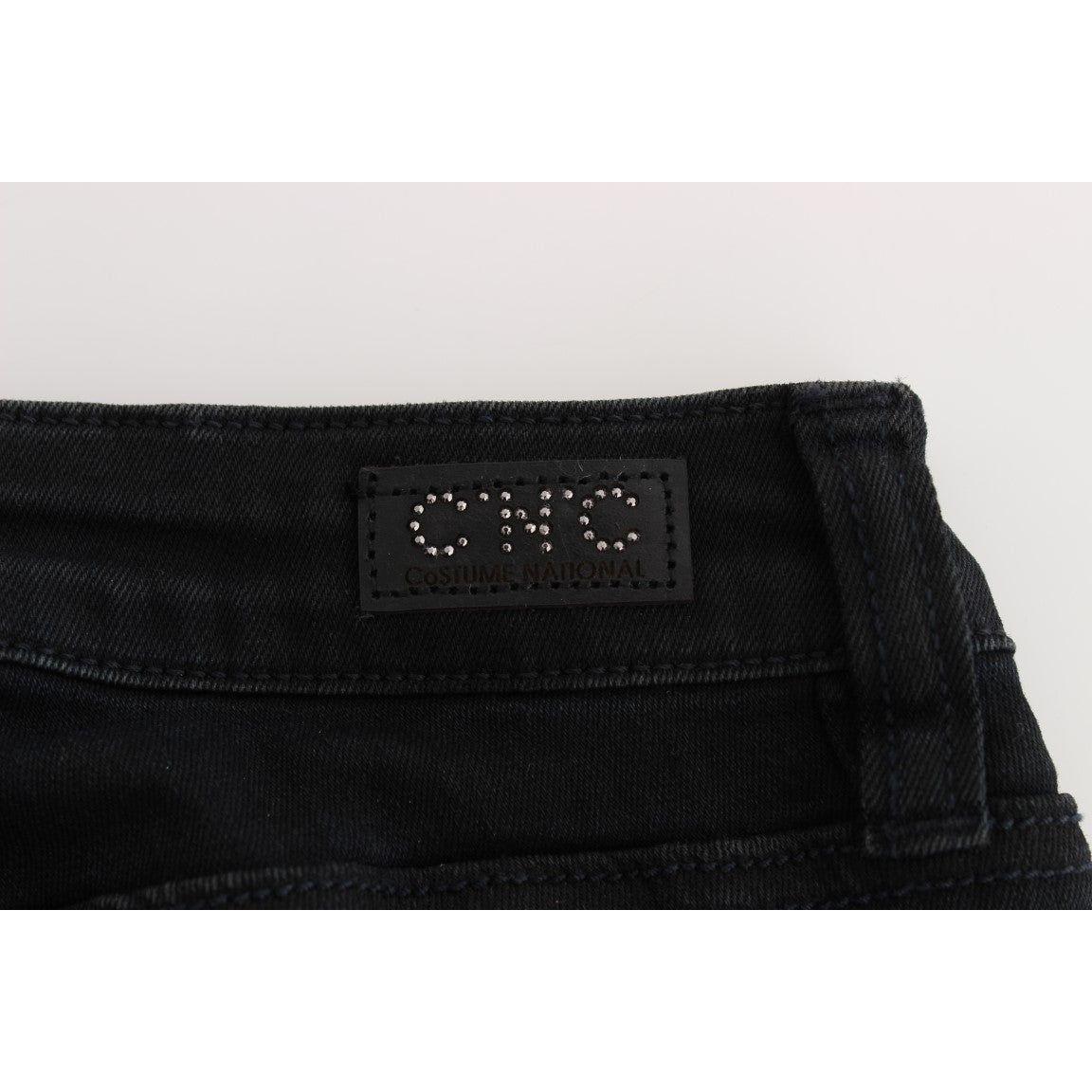 Costume National Sleek Black Slim Fit Designer Jeans Jeans & Pants Costume National Black
