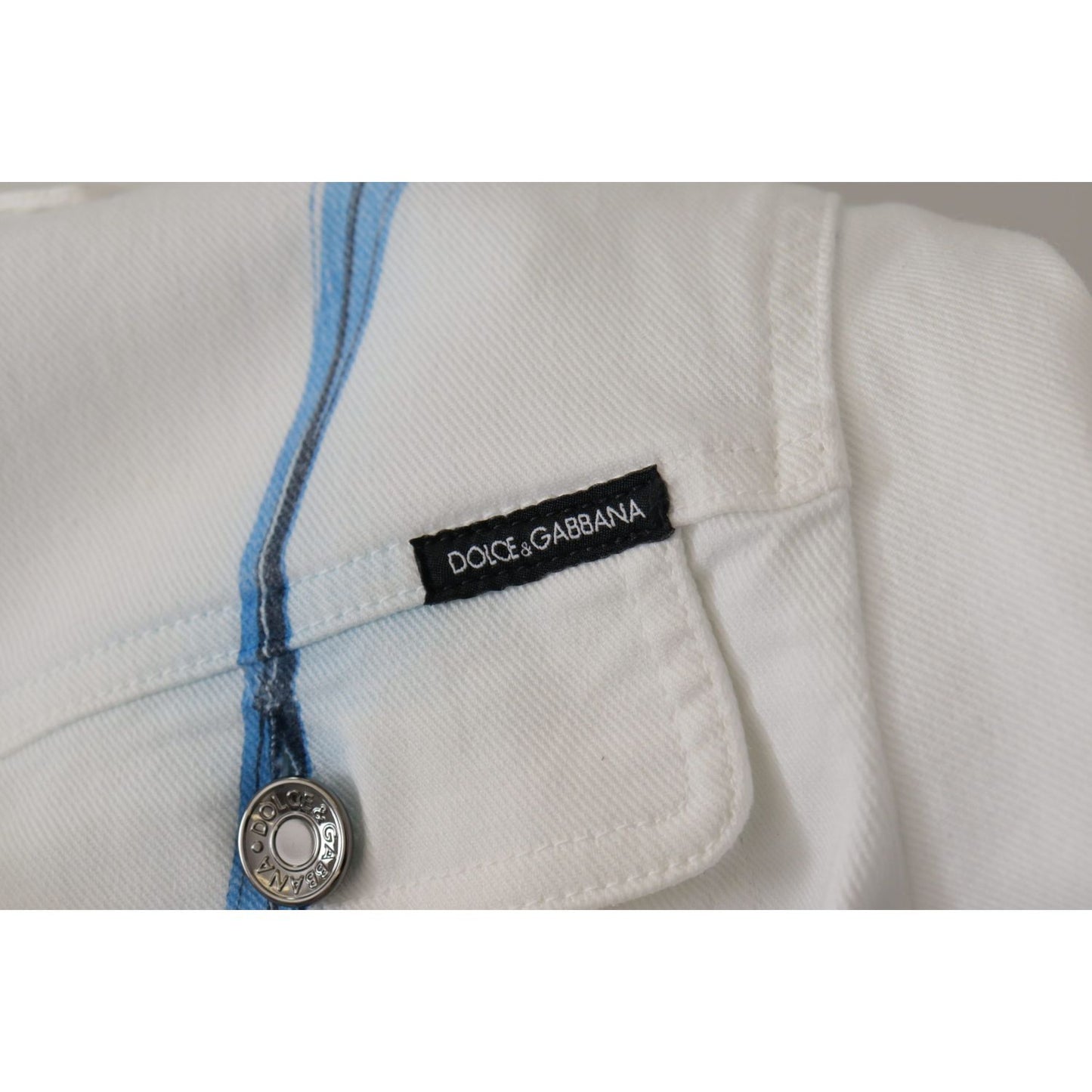 Dolce & Gabbana Multicolor Logo Embroidered Denim Jacket Dolce & Gabbana Gray