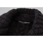 Dolce & Gabbana Black Wool Knit Double Breasted Coat Jacket JKT3413-46