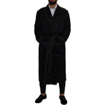 Dolce & Gabbana Black 100% Silk Robe Coat Wrap Jacket JKT3421 -50