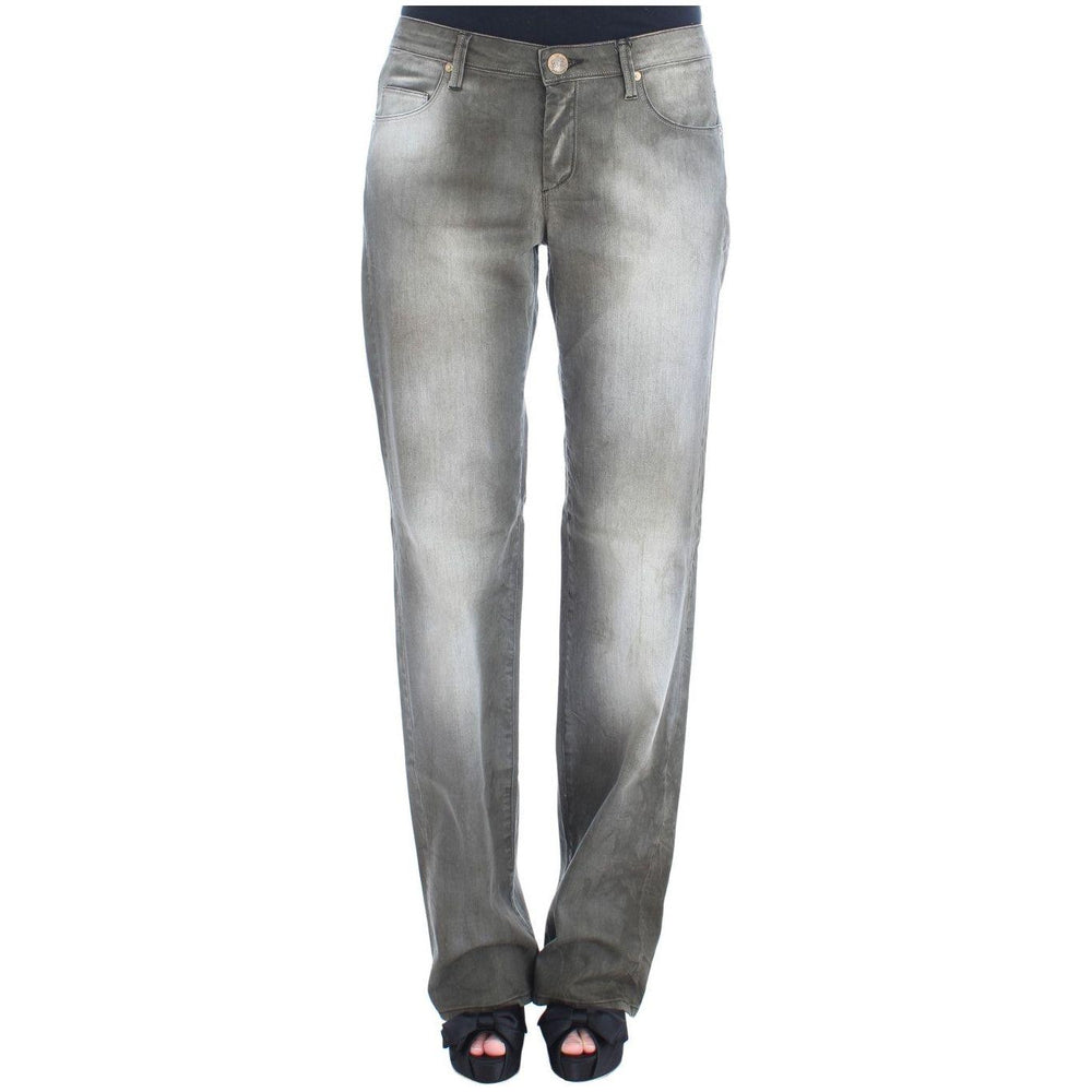 Ermanno Scervino Gray Cotton Blend Loose Fit Boyfriend Jeans SIG30293-1