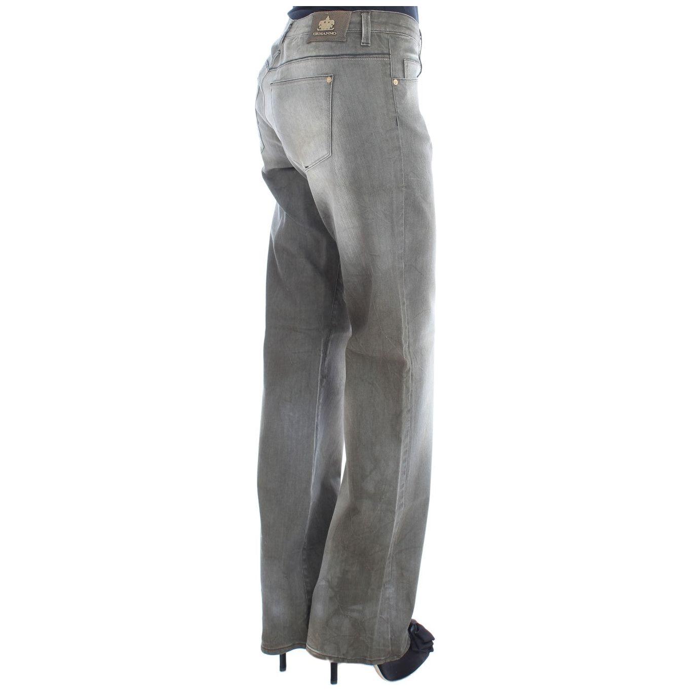 Ermanno Scervino Gray Cotton Blend Loose Fit Boyfriend Jeans SIG30293-1