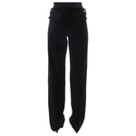 Ermanno Scervino Black Velvet Cotton Straight Legs Pants SIG30395-1