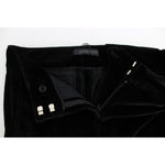Ermanno Scervino Black Velvet Cotton Straight Legs Pants SIG30395-1
