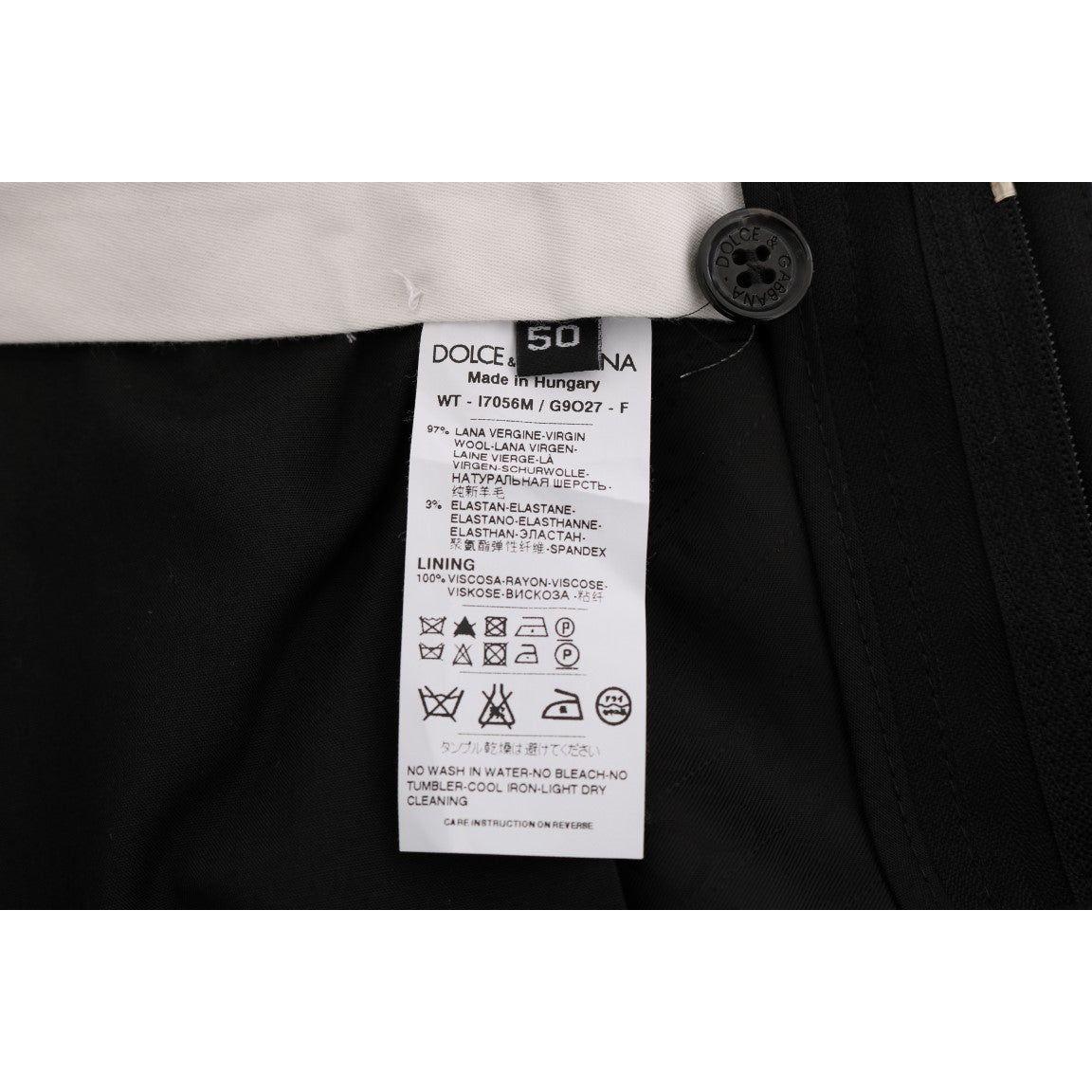 Dolce & Gabbana Elegant Black Striped Straight Fit Dress Pants Dolce & Gabbana Black