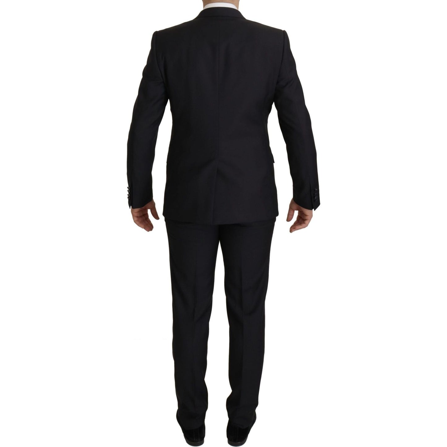 Dolce & Gabbana Elegant Black Three-Piece Wool Blend Suit Dolce & Gabbana Black