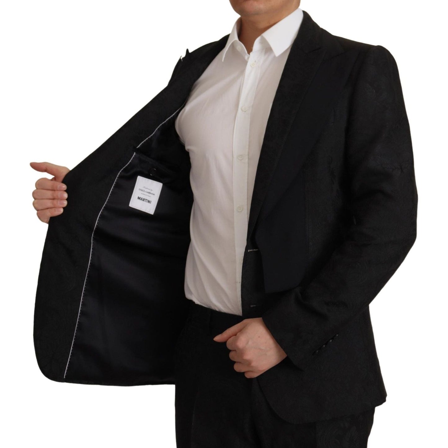 Dolce & Gabbana Elegant Black Two-Piece Martini Suit Dolce & Gabbana Dark Gray