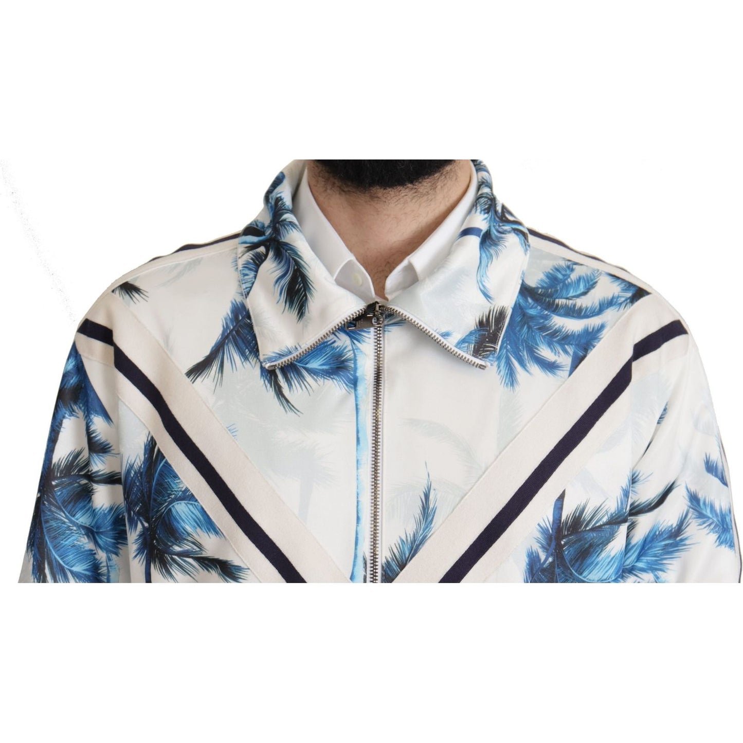 Dolce & Gabbana Chic Multicolor Full Zip Sweater Dolce & Gabbana Light Gray