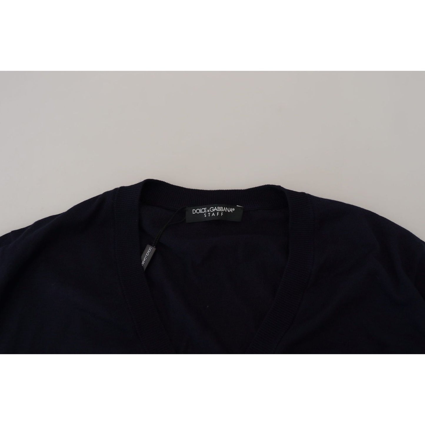 Dolce & Gabbana Elegant Virgin Wool Cardigan Sweater in Blue Dolce & Gabbana Gray