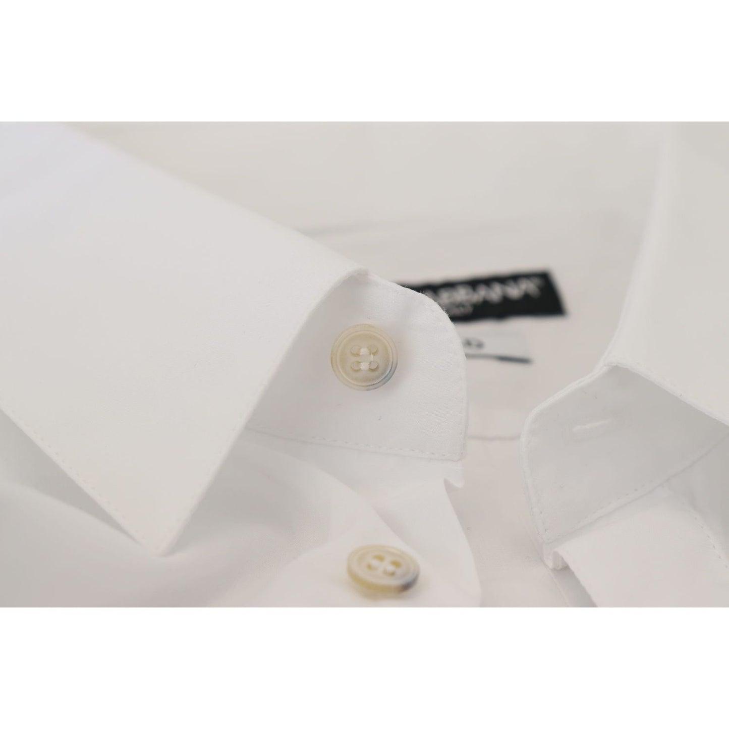 Dolce & Gabbana Elegant White Peacock Feather Dress Shirt Dolce & Gabbana Light Gray