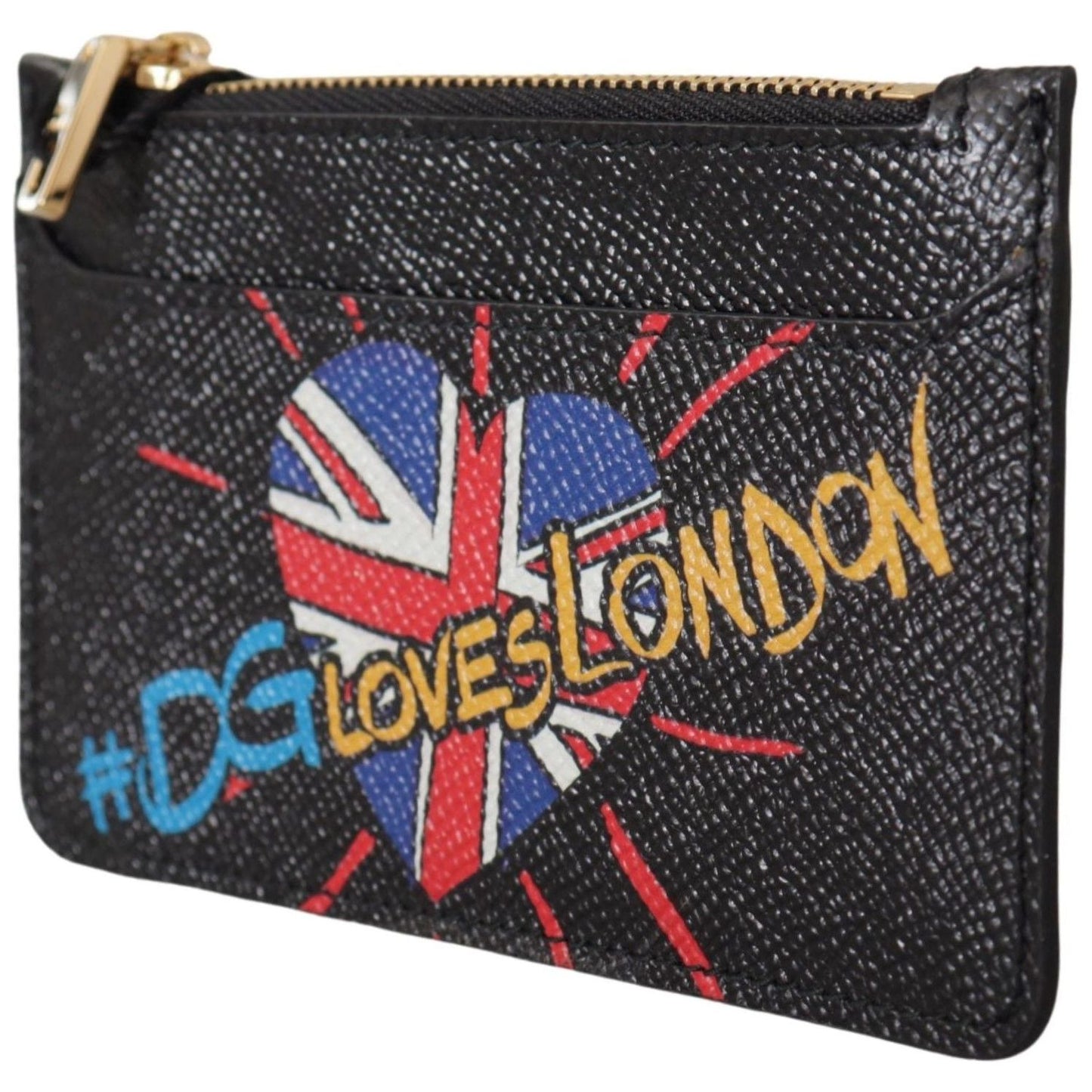 Dolce & Gabbana Elegant Leather Coin Wallet with Zip Closure Dolce & Gabbana Dark Slate Gray