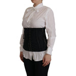 Dolce & Gabbana Black Corset Belt Stretch Waist Strap Top TSH8050 - 44