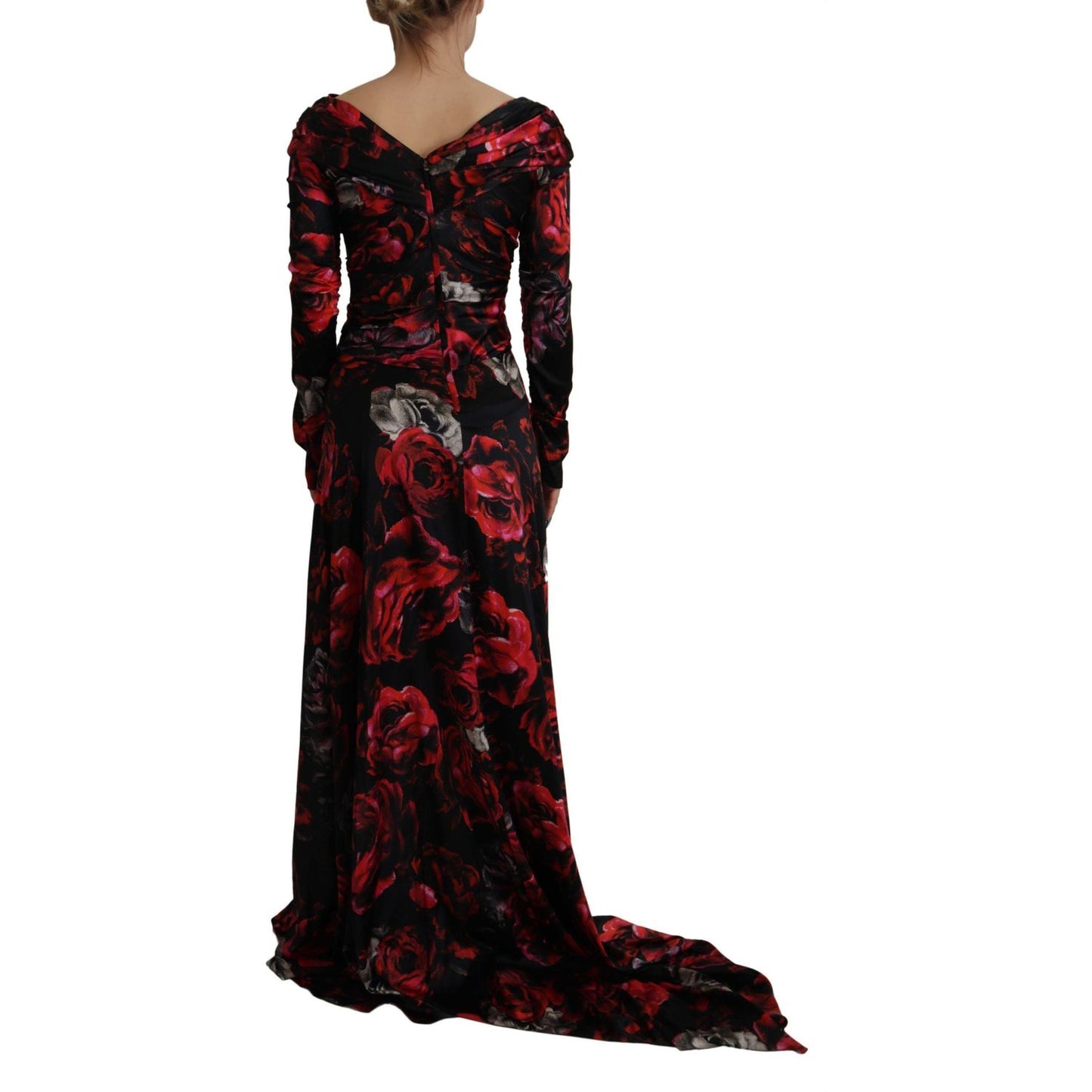 Dolce & Gabbana Elegant Floral A-Line Sheath Dress Dolce & Gabbana Black