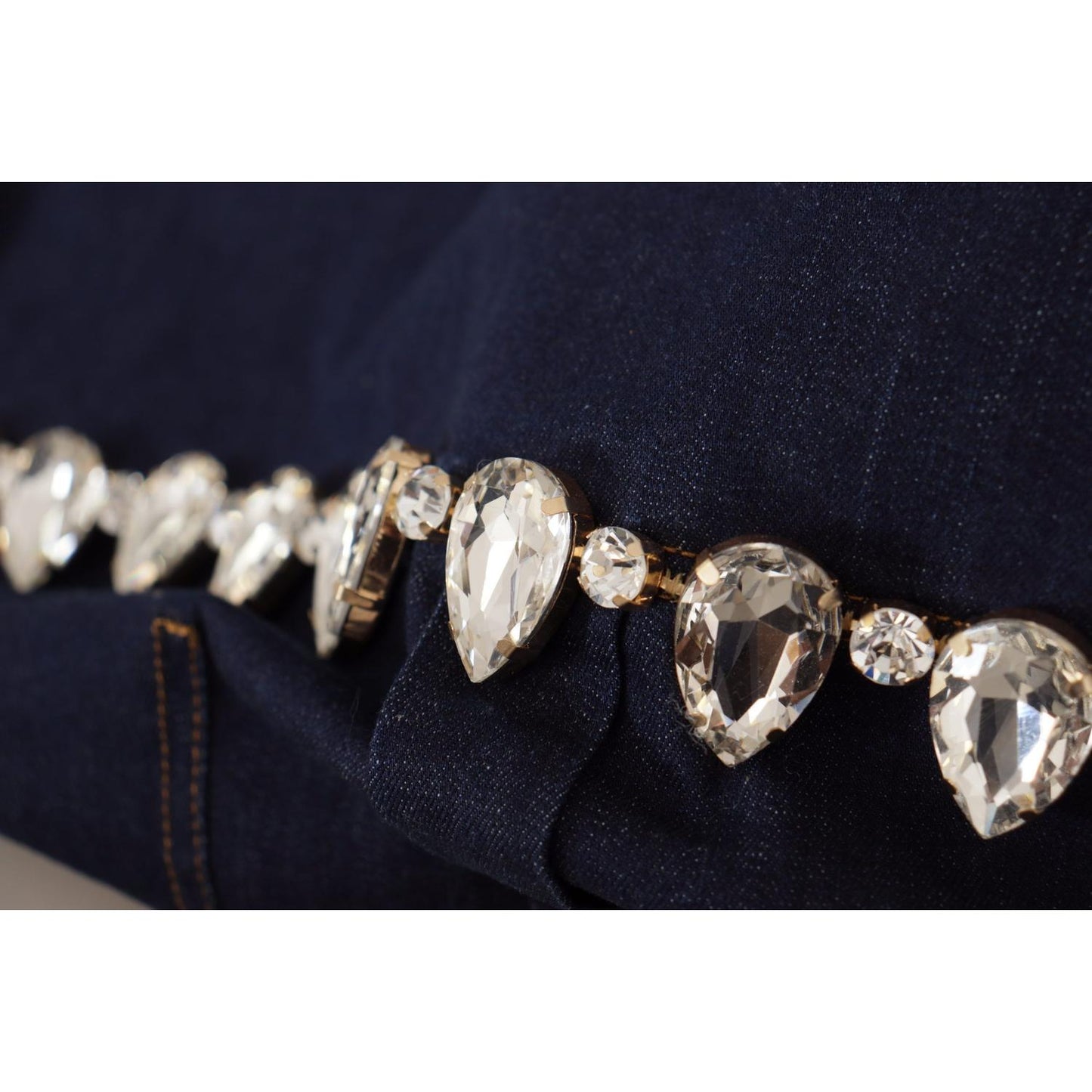 Dolce & Gabbana Elegant Crystal-Embellished Denim Jacket Dolce & Gabbana Black
