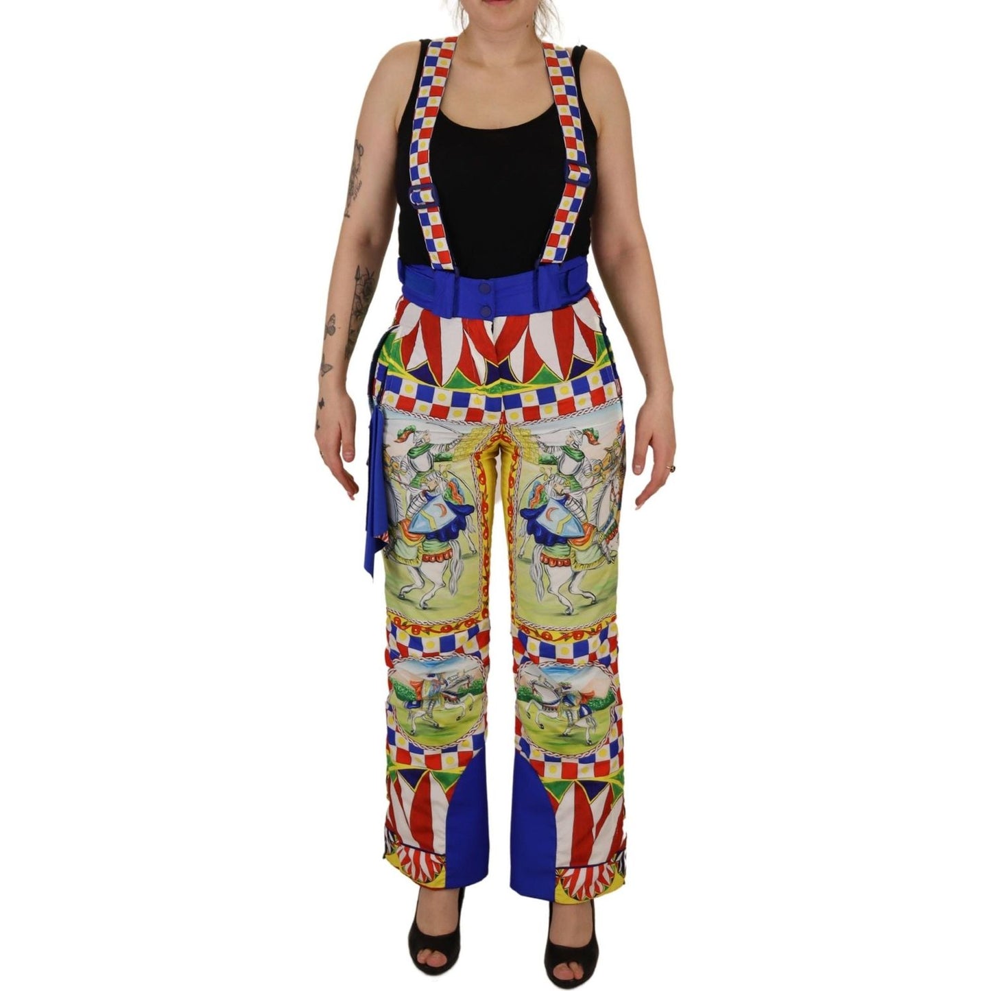 Dolce & Gabbana Multicolor High Waist Snow Pants Dolce & Gabbana Rosy Brown