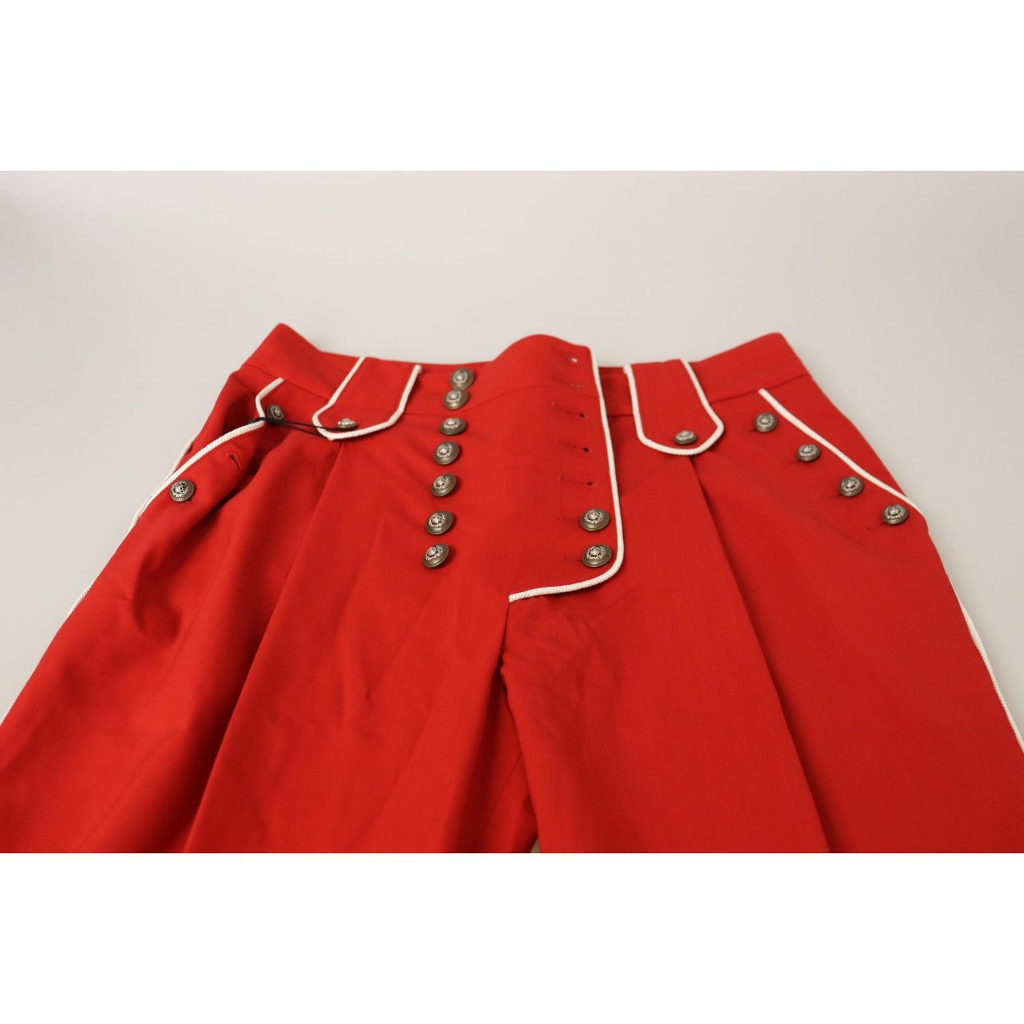 Dolce & Gabbana Elegant Red High-Waist Cropped Pants Dolce & Gabbana Firebrick