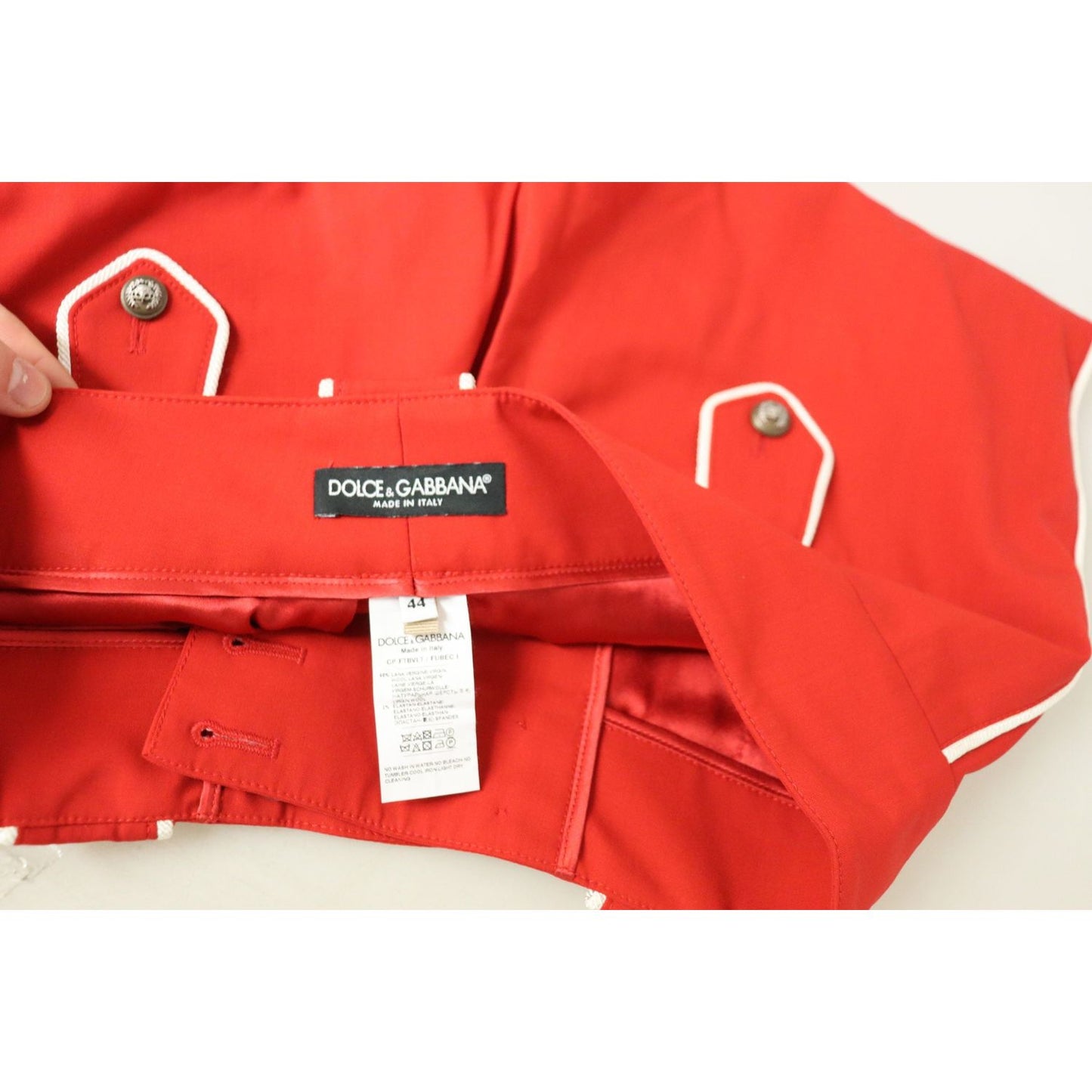 Dolce & Gabbana Elegant Red High-Waist Cropped Pants Dolce & Gabbana Tomato