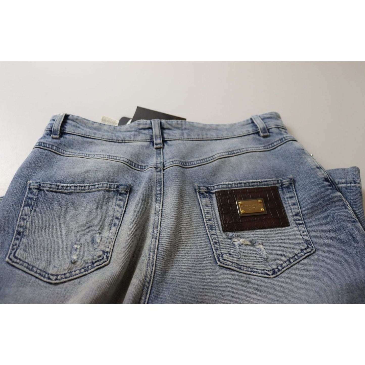 Dolce & Gabbana High Waist Skinny Denim Jeans - Blue Dolce & Gabbana Slate Gray